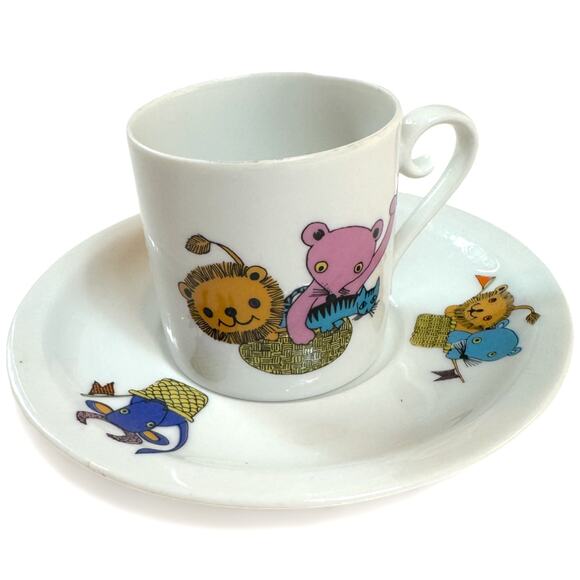 Children's Porcelain Neiman Marcus W. Germany Hot Air Balloon Tea Cup & Saucer - Picture 1 of 4